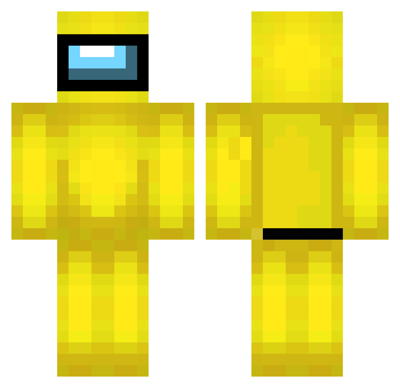 YoureSussy Minecraft skin, front and back view