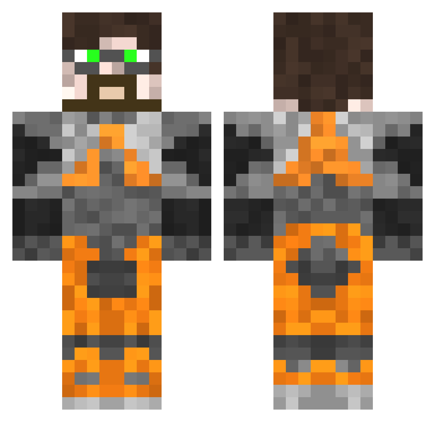Basley Minecraft skin, front and back view