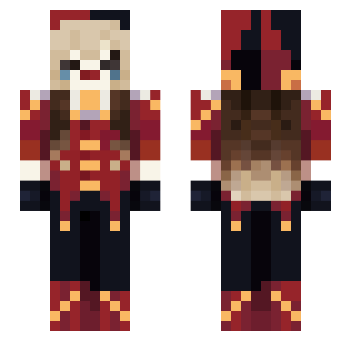 Questionable286 Minecraft skin, front and back view