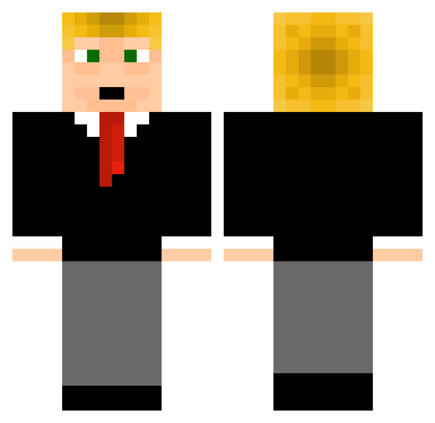 Aila Minecraft skin, front and back view