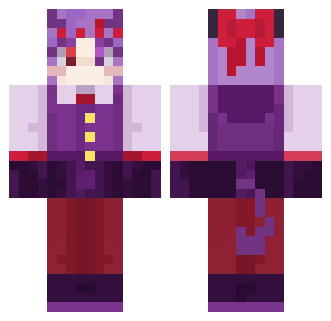 CandyRegen Minecraft skin, front and back view