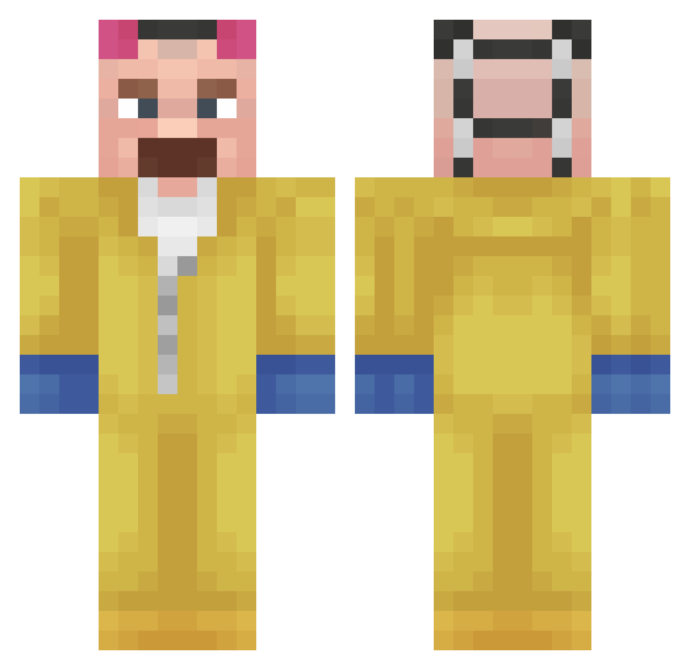 20hzz Minecraft skin, front and back view