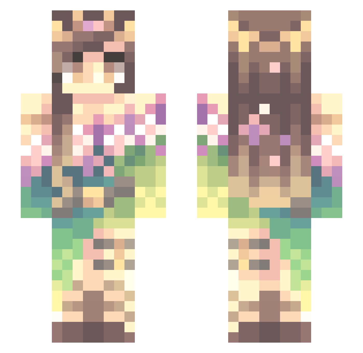 Opulent Minecraft skin, front and back view