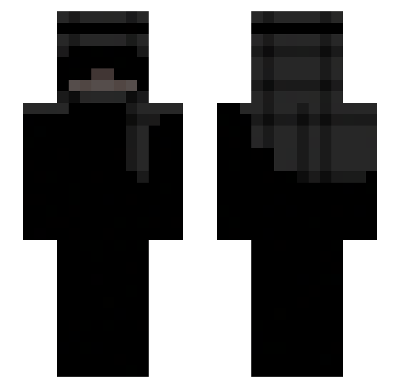 Ayzzach Minecraft skin, front and back view