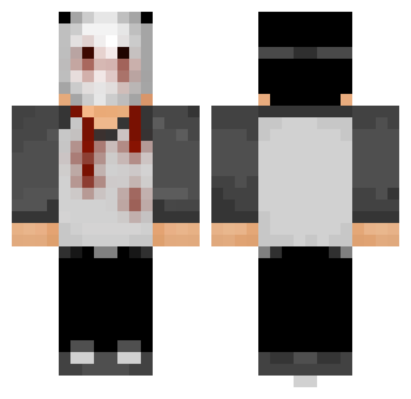 Demonism Minecraft skin, front and back view