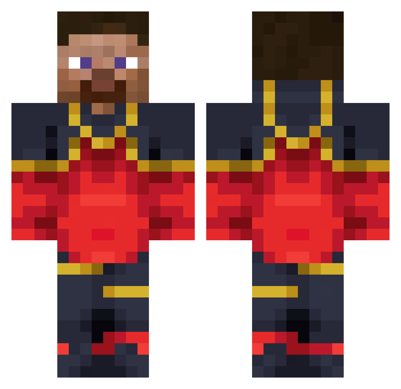 Ramendepper Minecraft skin, front and back view