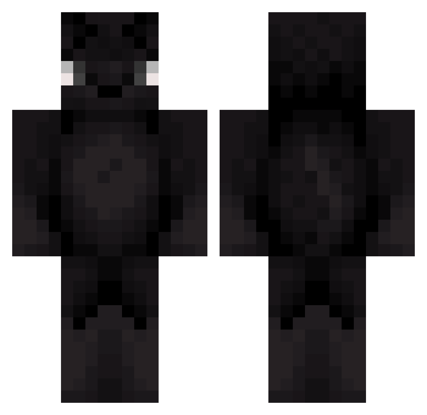 Delocalise Minecraft skin, front and back view
