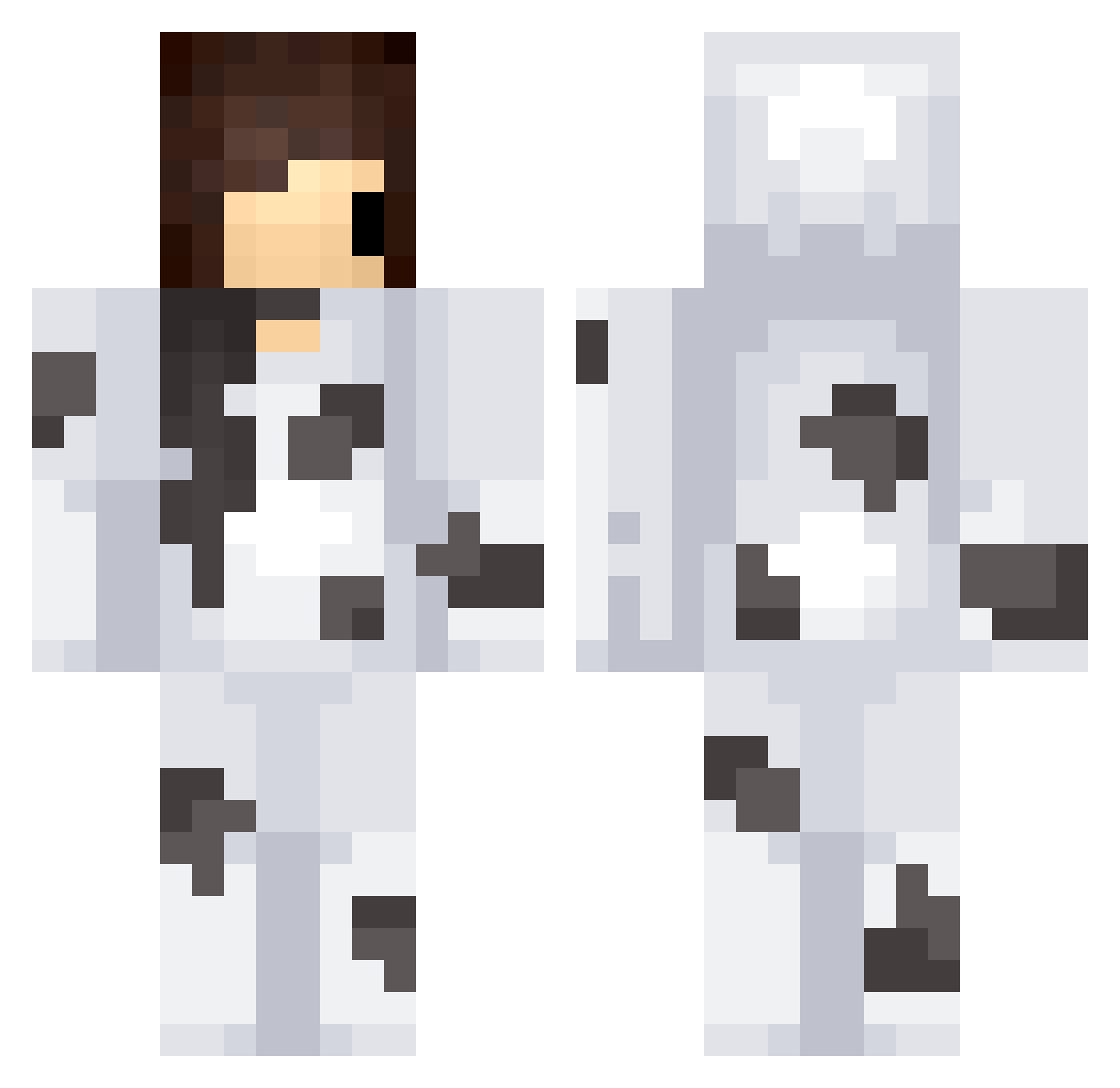 Miss Minecraft skin, front and back view