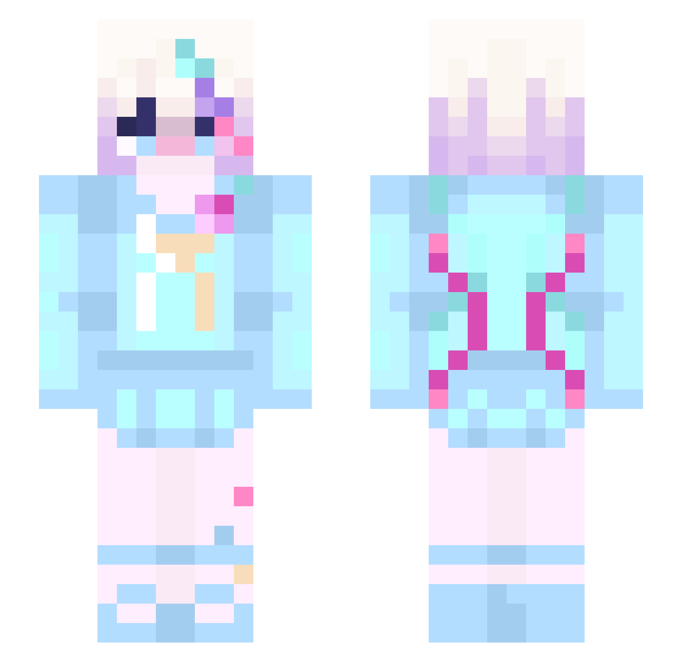 QuanQuanQuanQuan Minecraft skin, front and back view