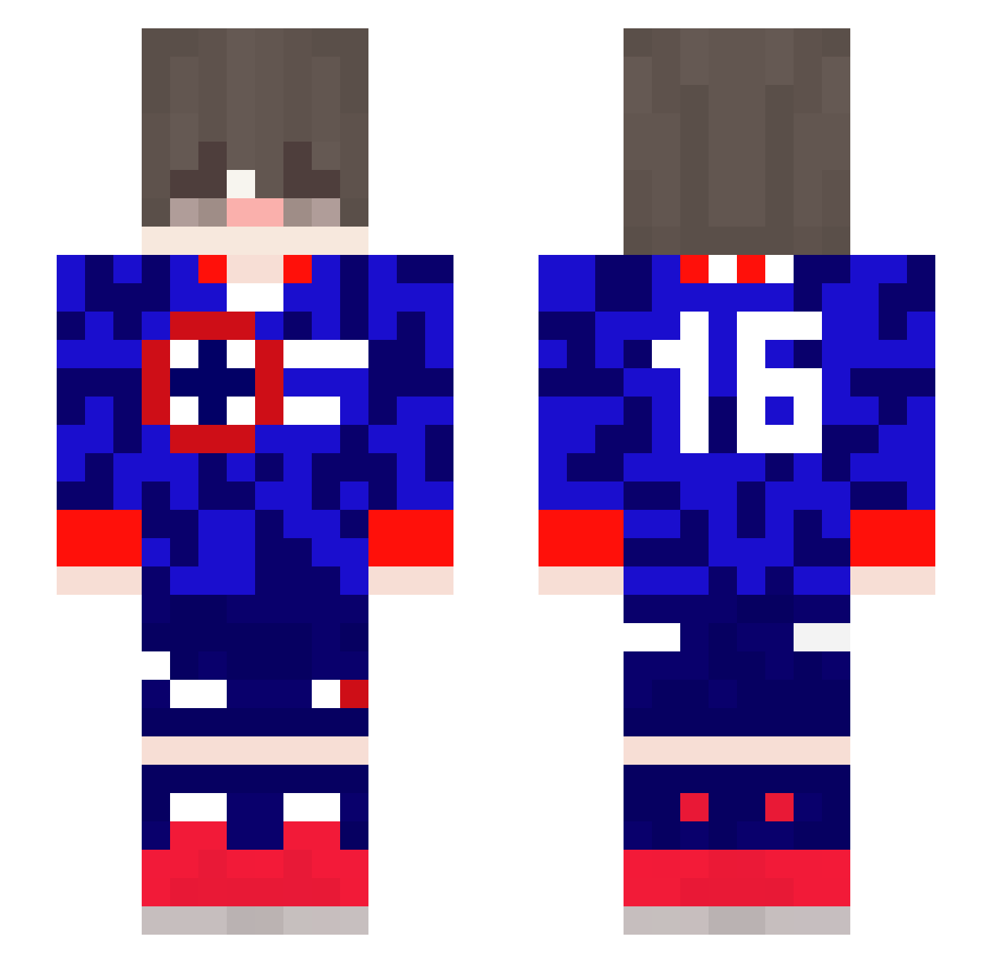 Acikaly Minecraft skin, front and back view