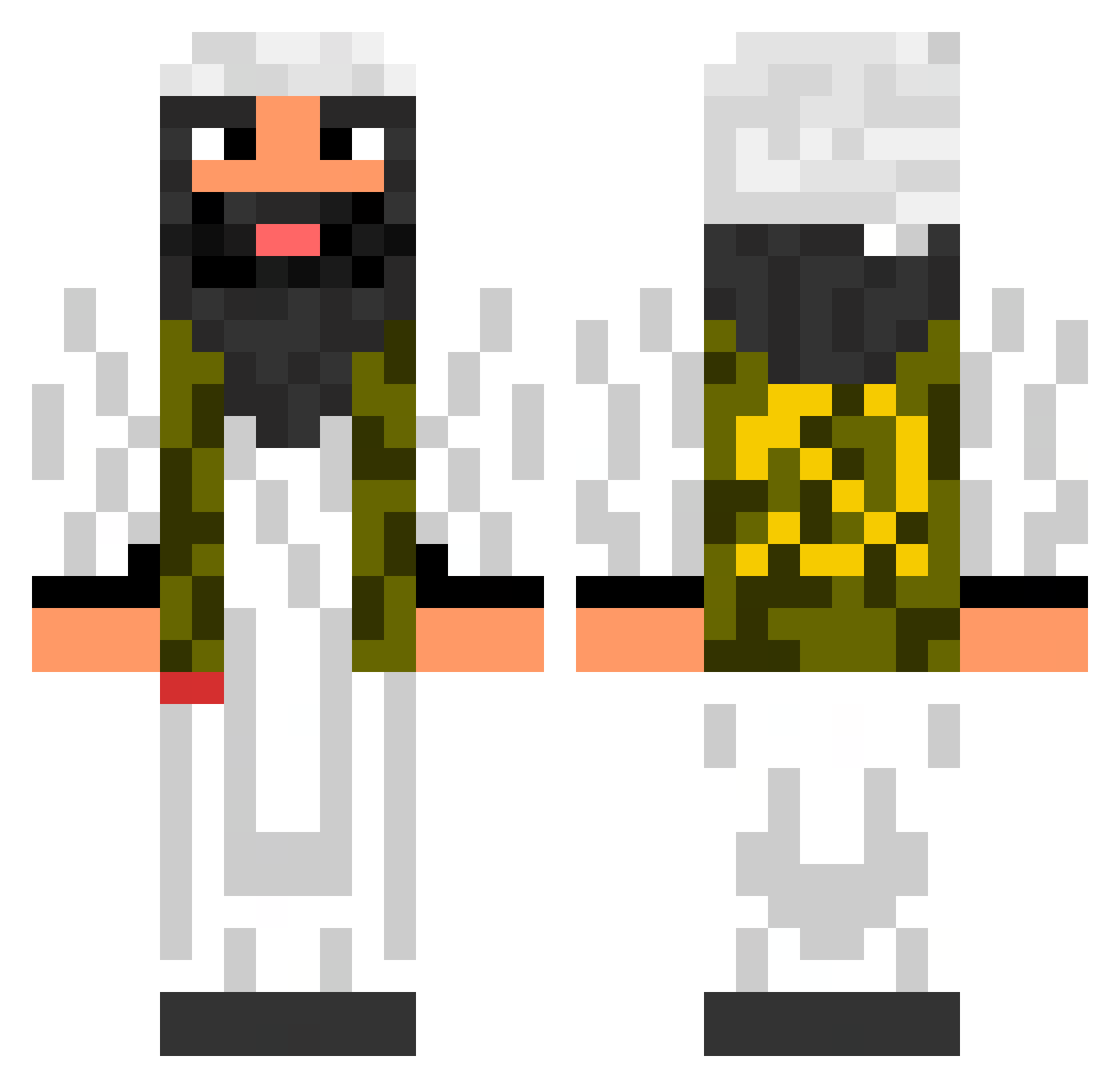 Instinctssz Minecraft skin, front and back view