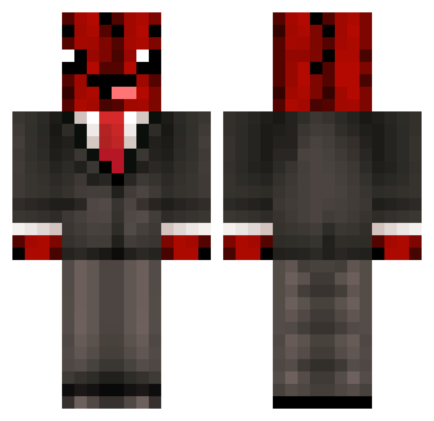 PowerStat Minecraft skin, front and back view