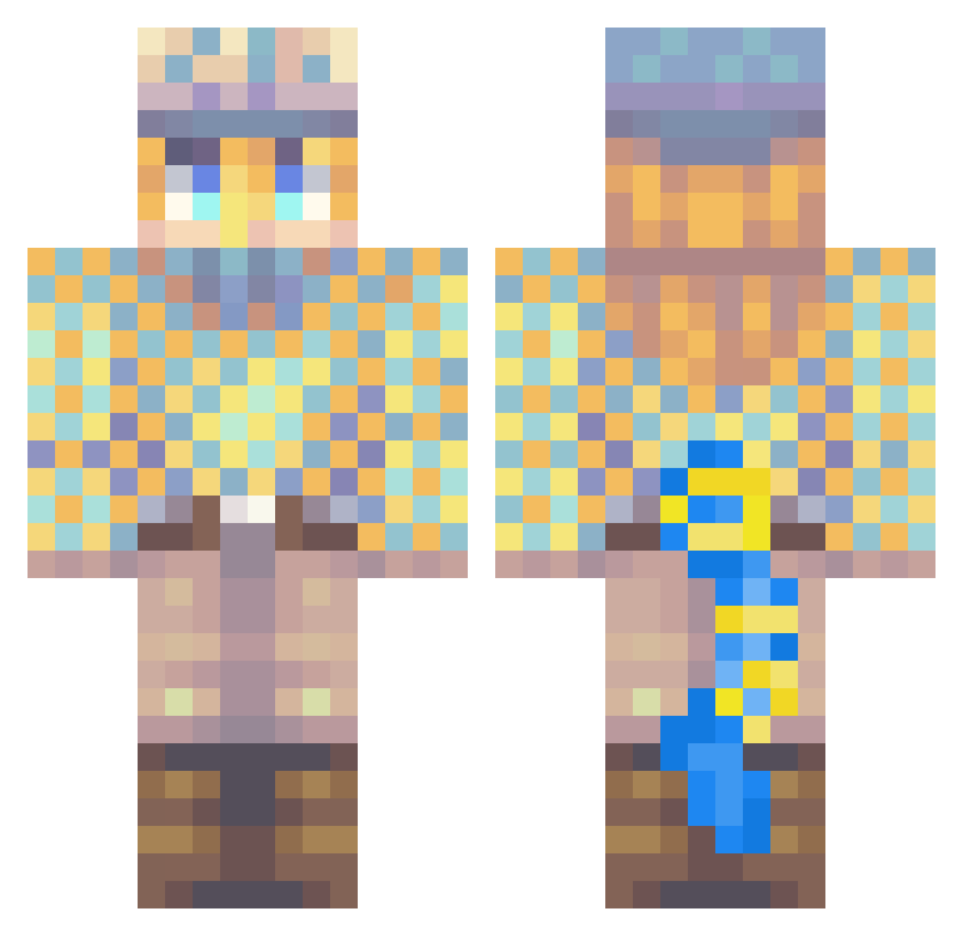 xWildTomatox Minecraft skin, front and back view