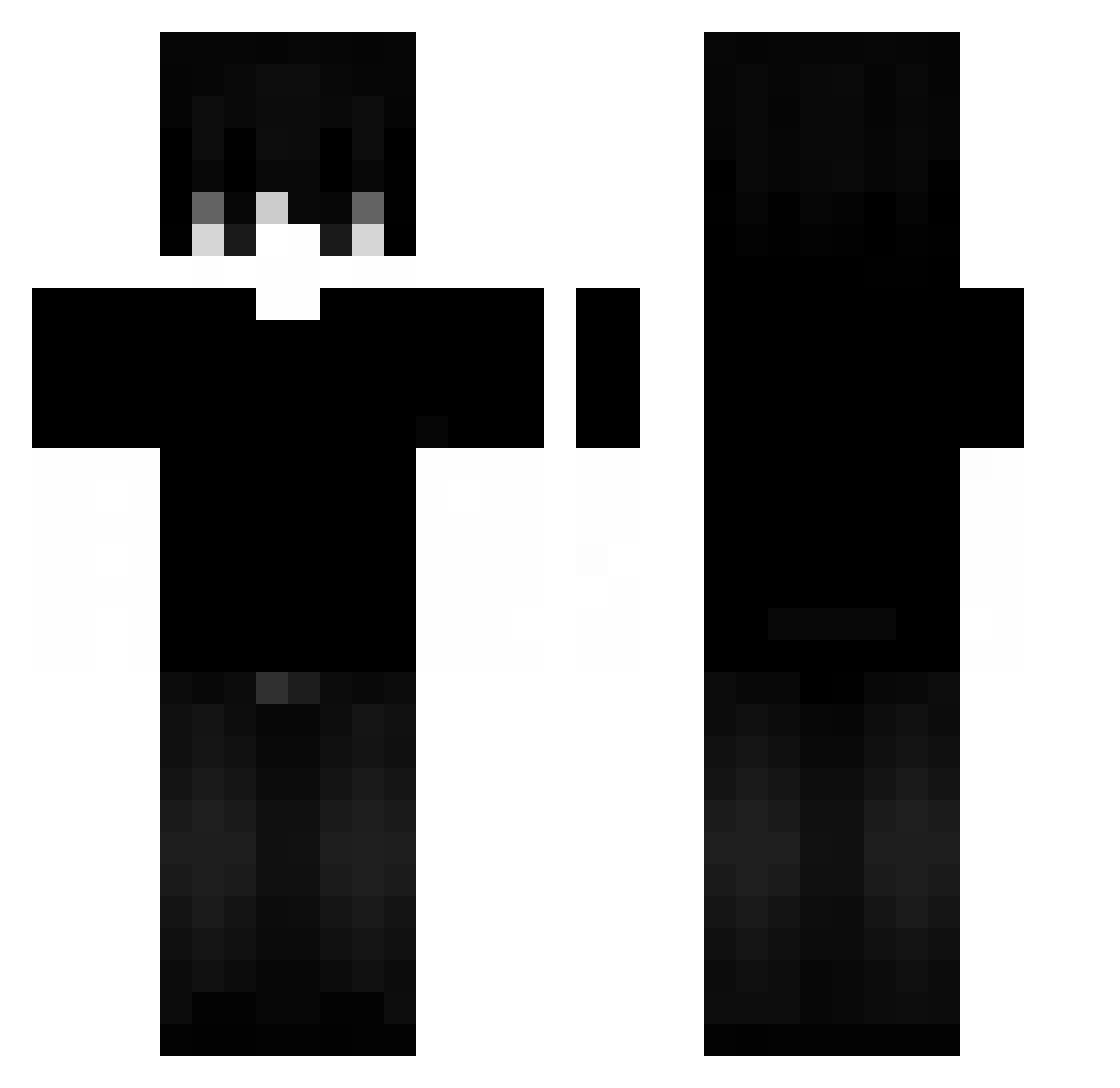 Rwanz Minecraft skin, front and back view