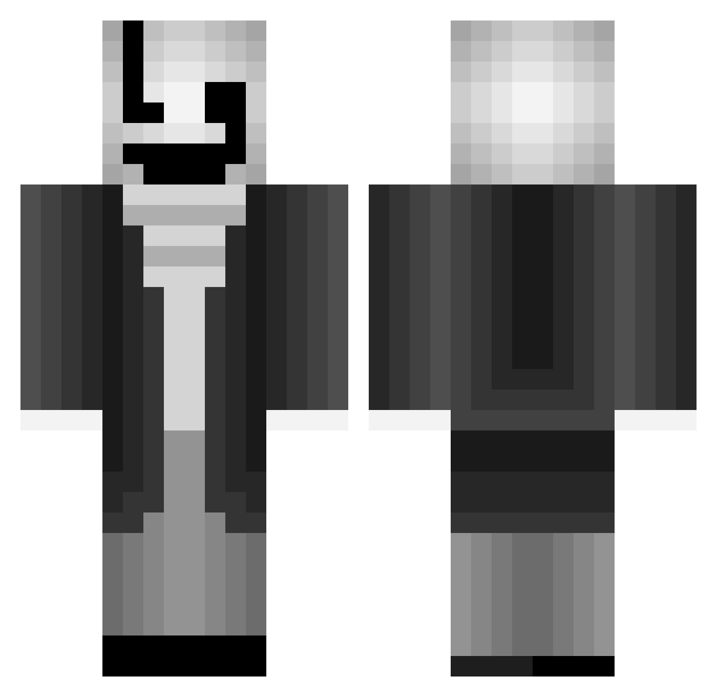 Bigmoneyburno Minecraft skin, front and back view