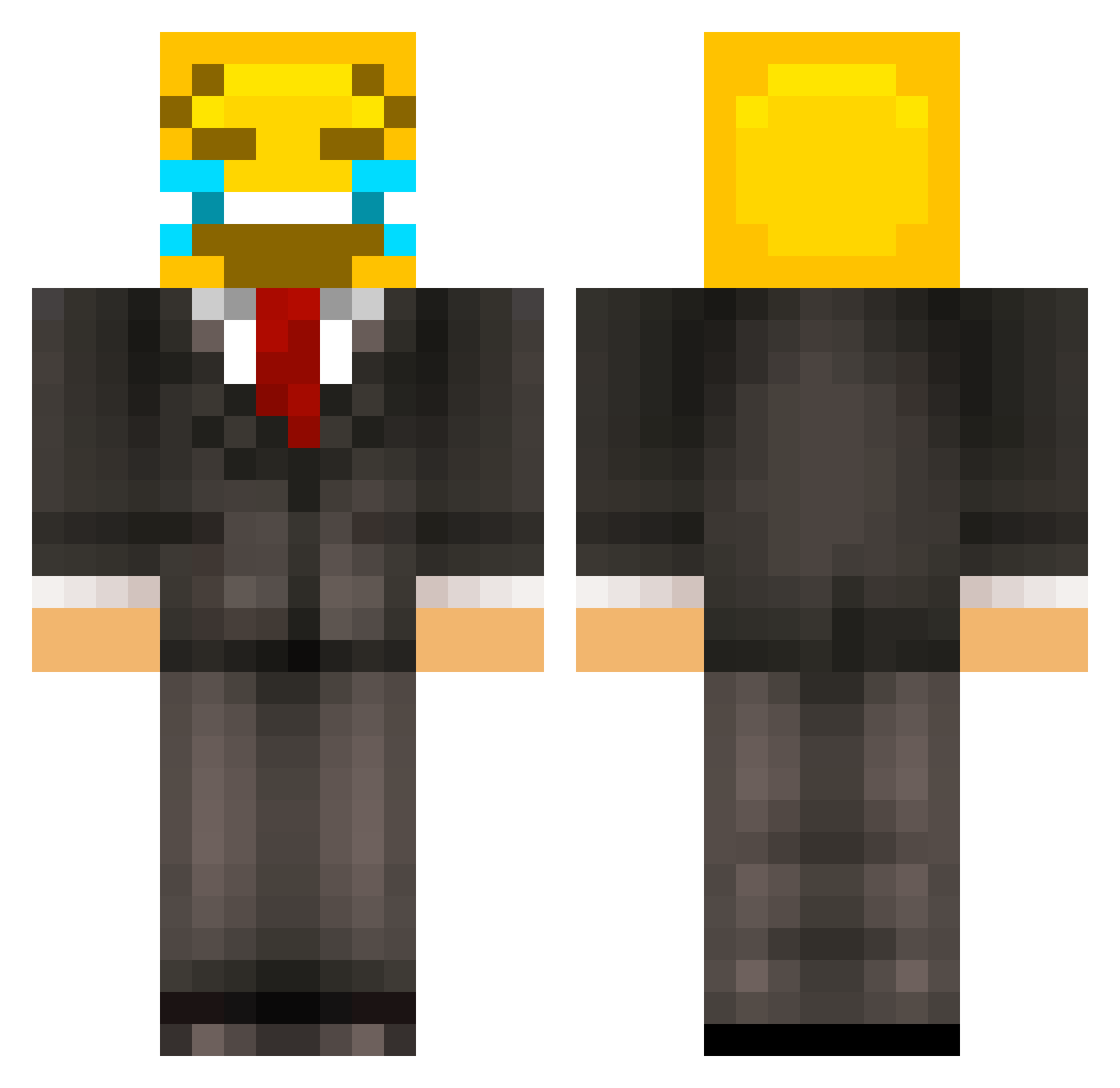 ZackarySpangler Minecraft skin, front and back view