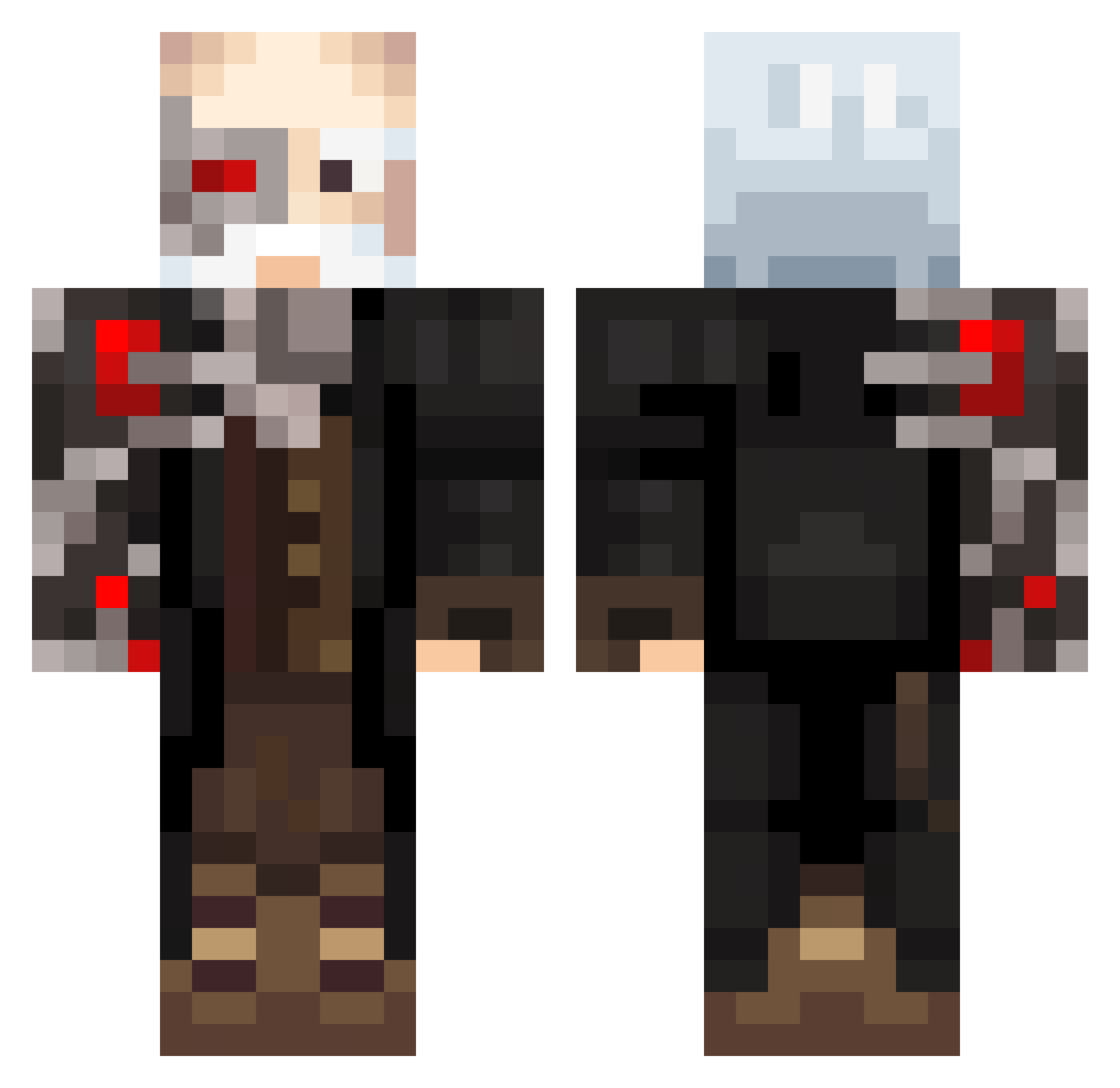 BlueMorpho7 Minecraft skin, front and back view