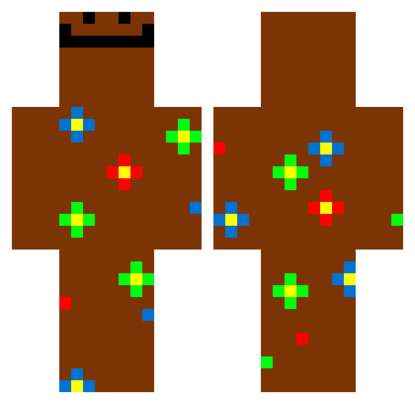 LexTank Minecraft skin, front and back view
