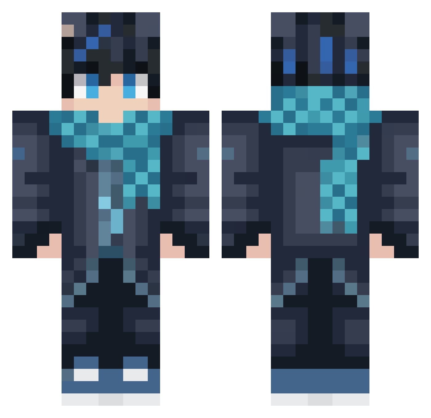unEthereally Minecraft skin, front and back view