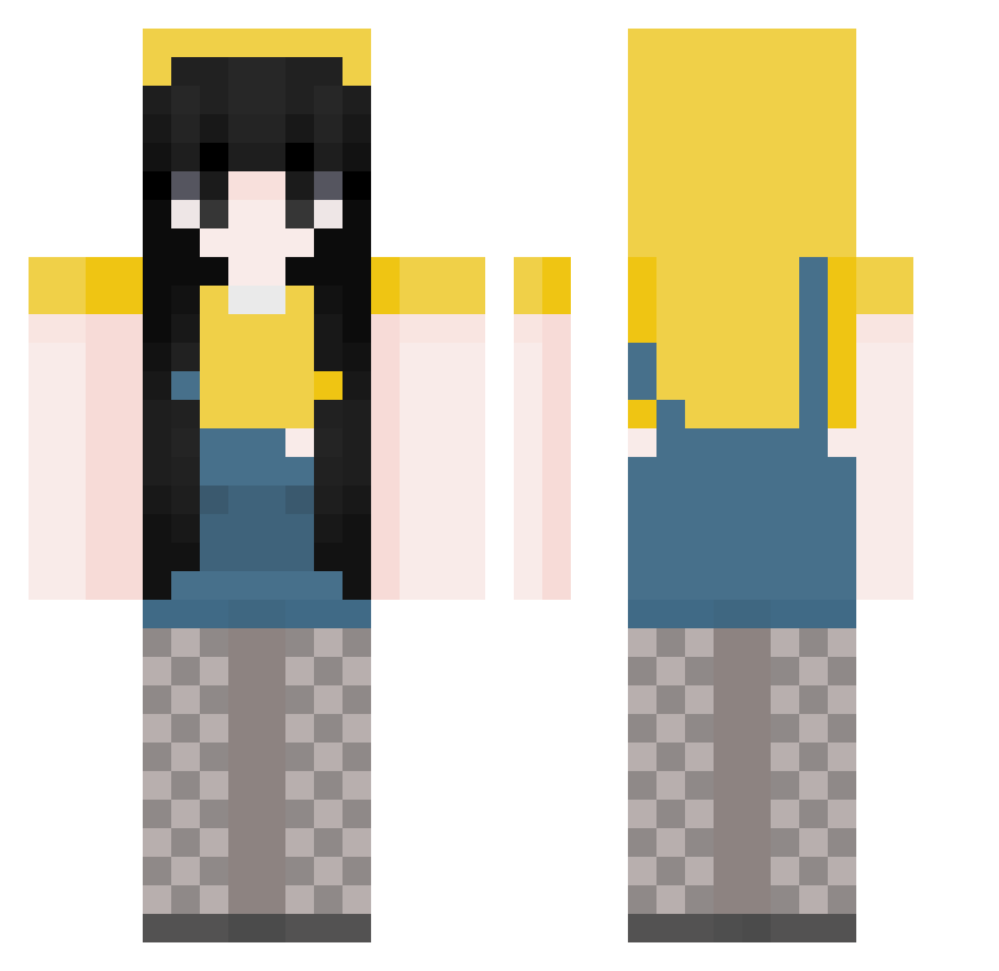 Arianna__ Minecraft skin, front and back view