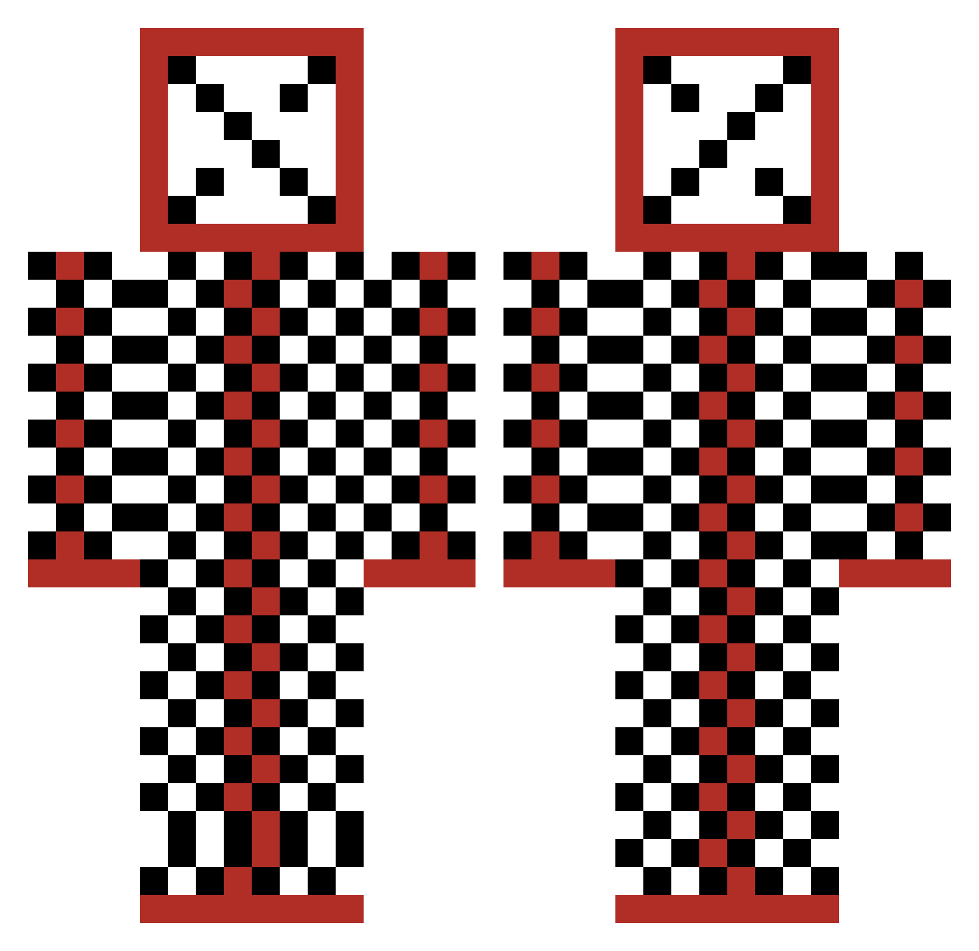 DISP3RSE Minecraft skin, front and back view