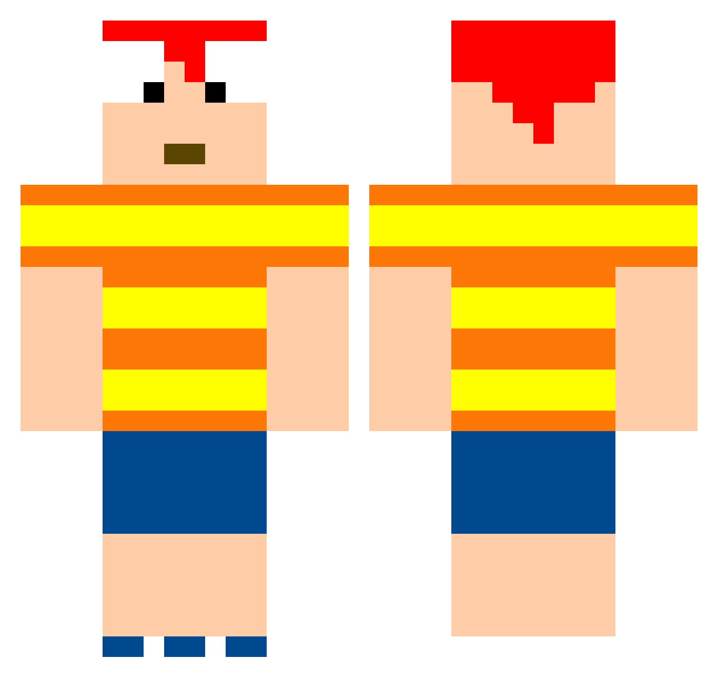 MentallyG0d Minecraft skin, front and back view
