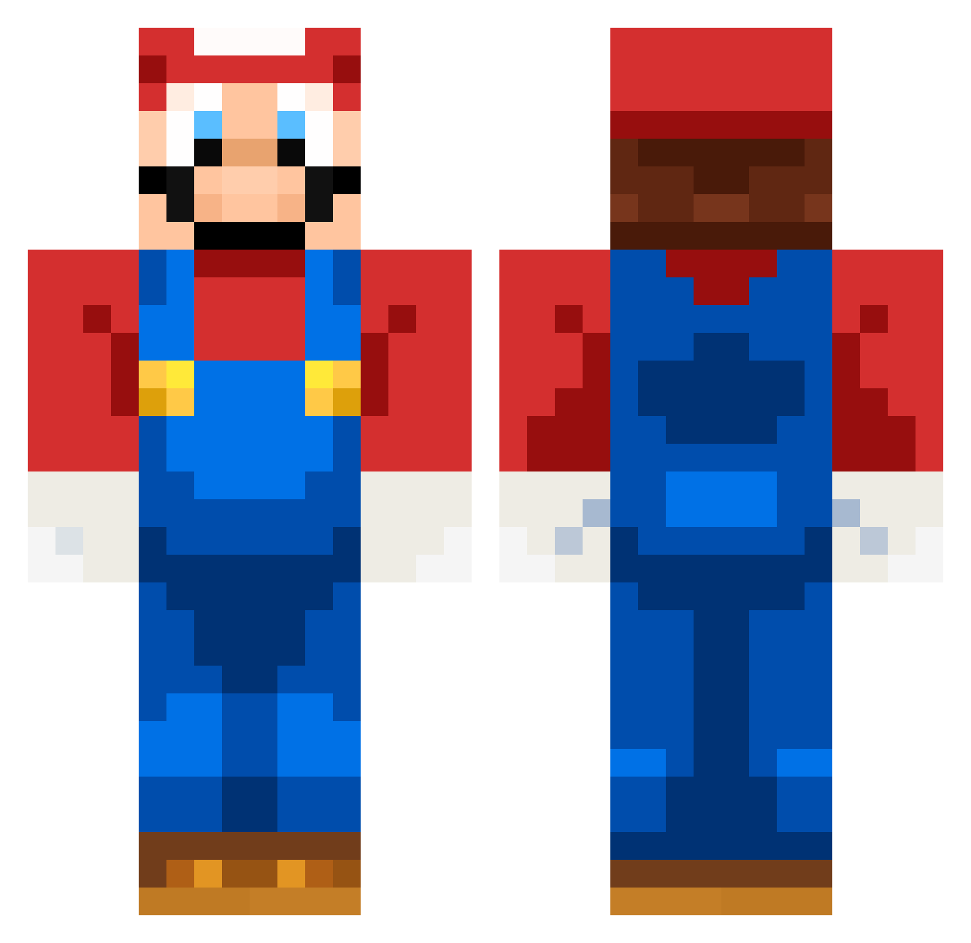 DXCast Minecraft skin, front and back view