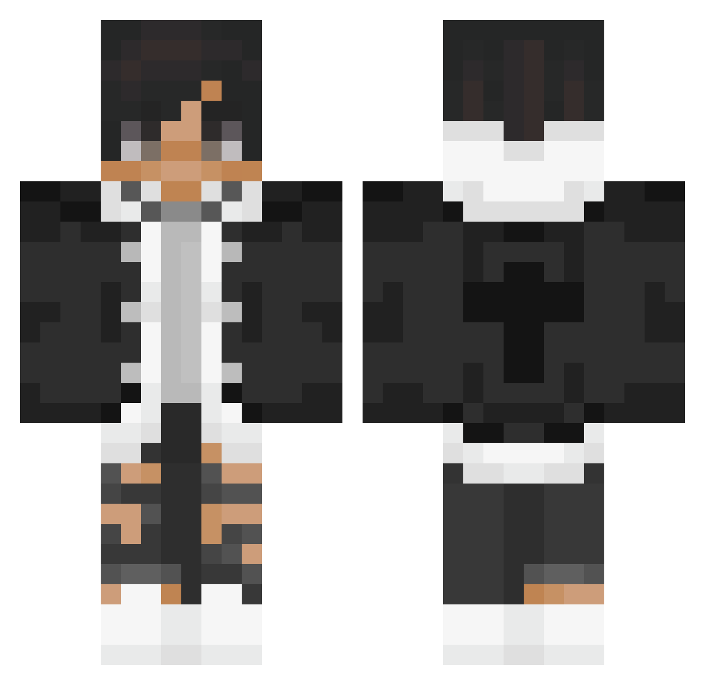 W01s Minecraft skin, front and back view