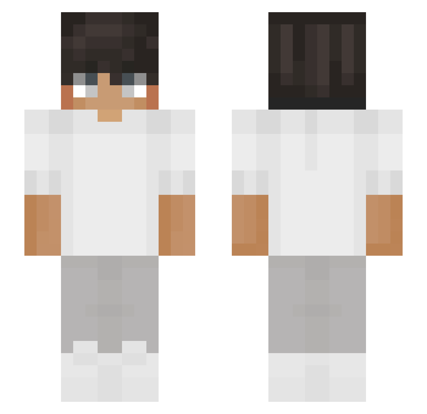 zValxi Minecraft skin, front and back view