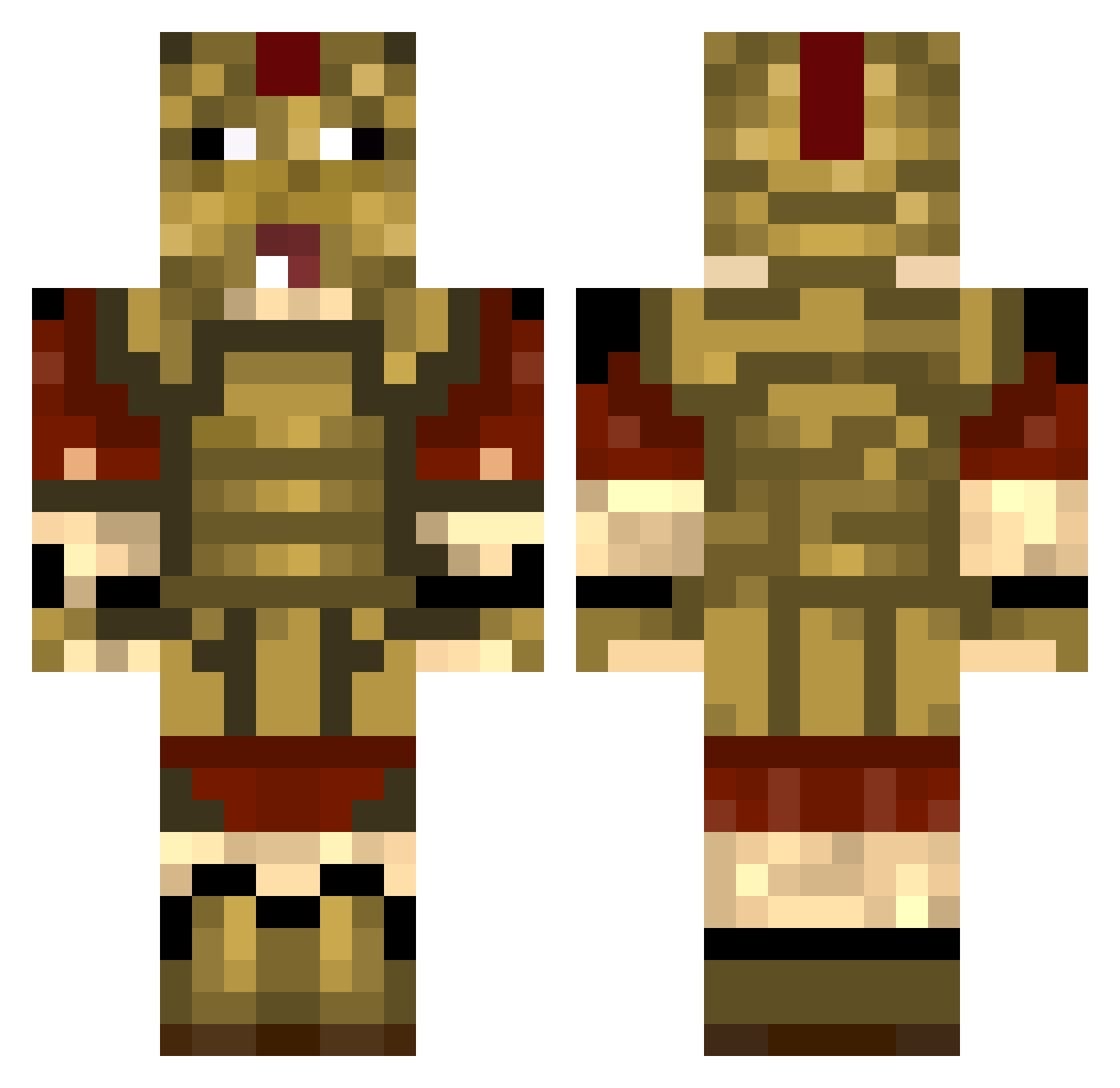 Boostaren Minecraft skin, front and back view
