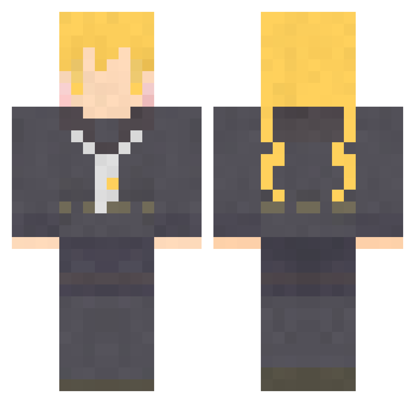 chiikawa Minecraft skin, front and back view