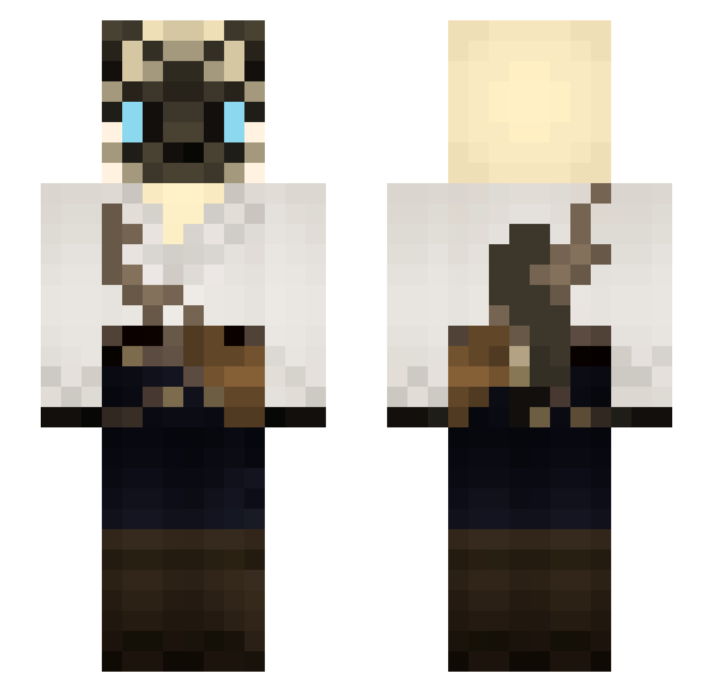 sushiroles Minecraft skin, front and back view