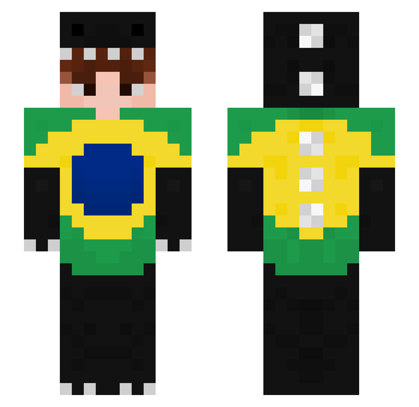 Jedigigio Minecraft skin, front and back view