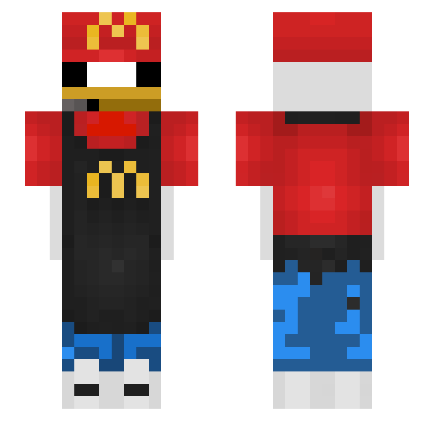 Raggarenisac Minecraft skin, front and back view