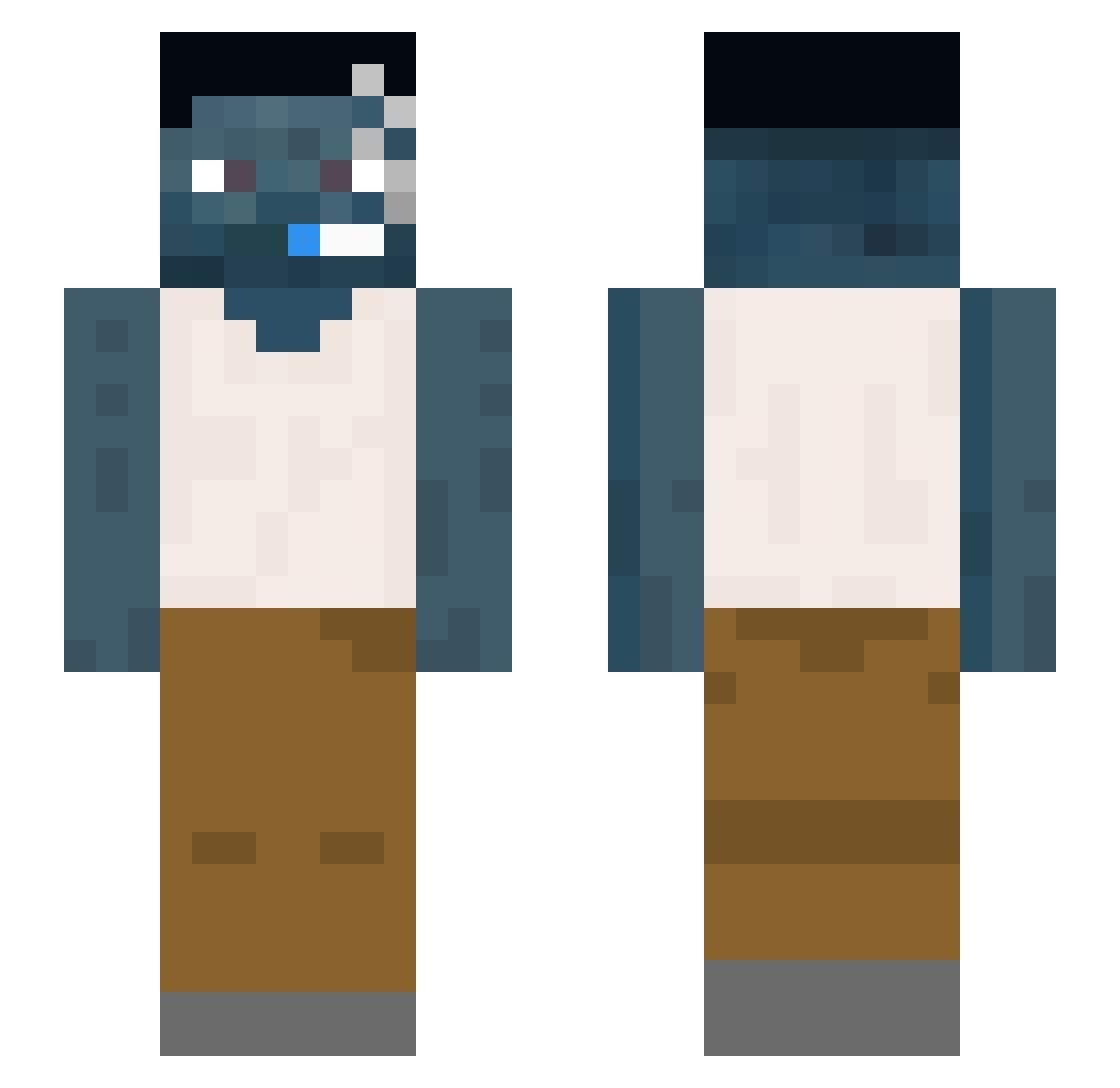 ROLO8 Minecraft skin, front and back view