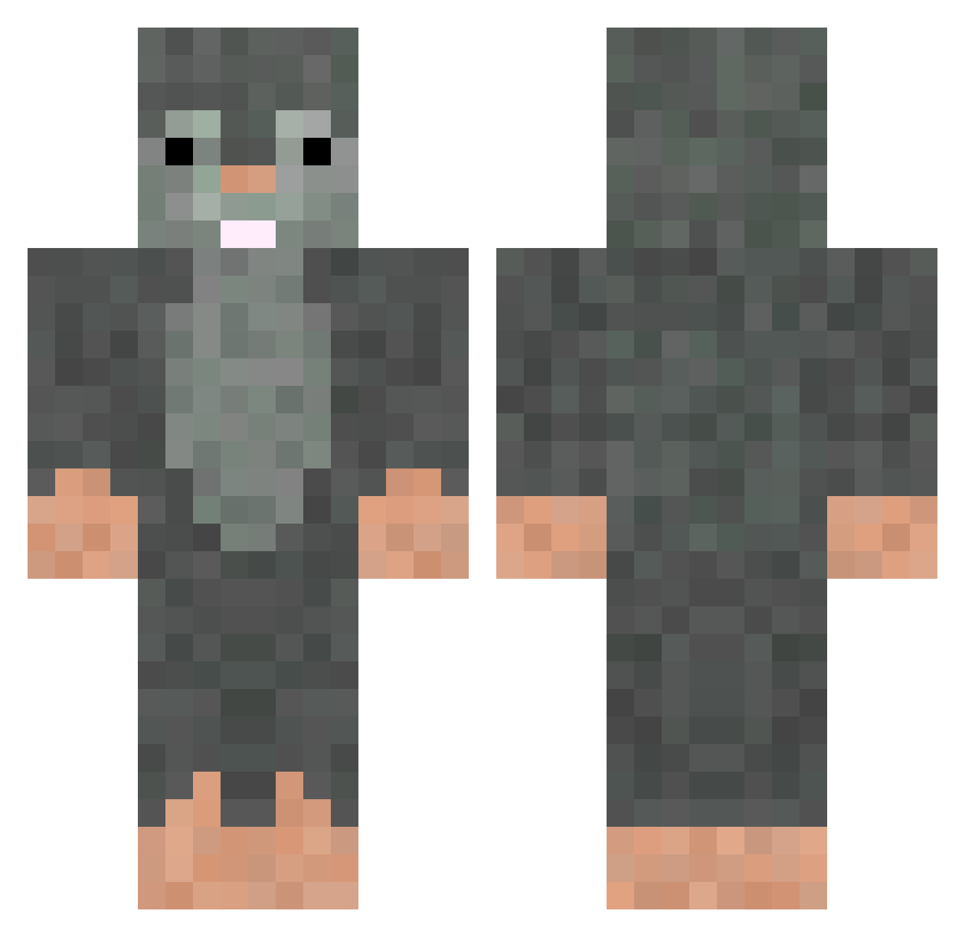 Monjunkey Minecraft skin, front and back view
