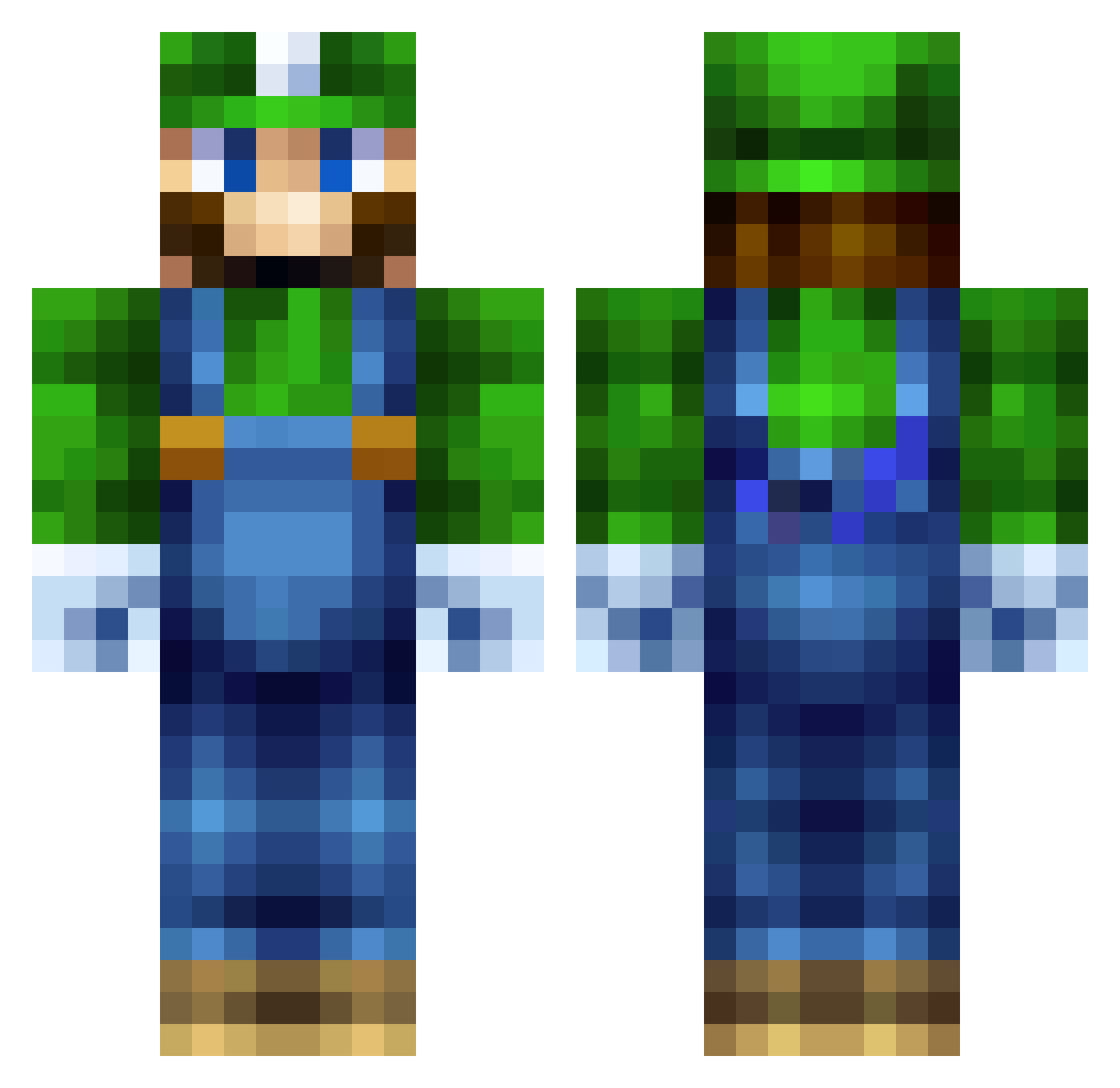 Fabio1535 Minecraft skin, front and back view