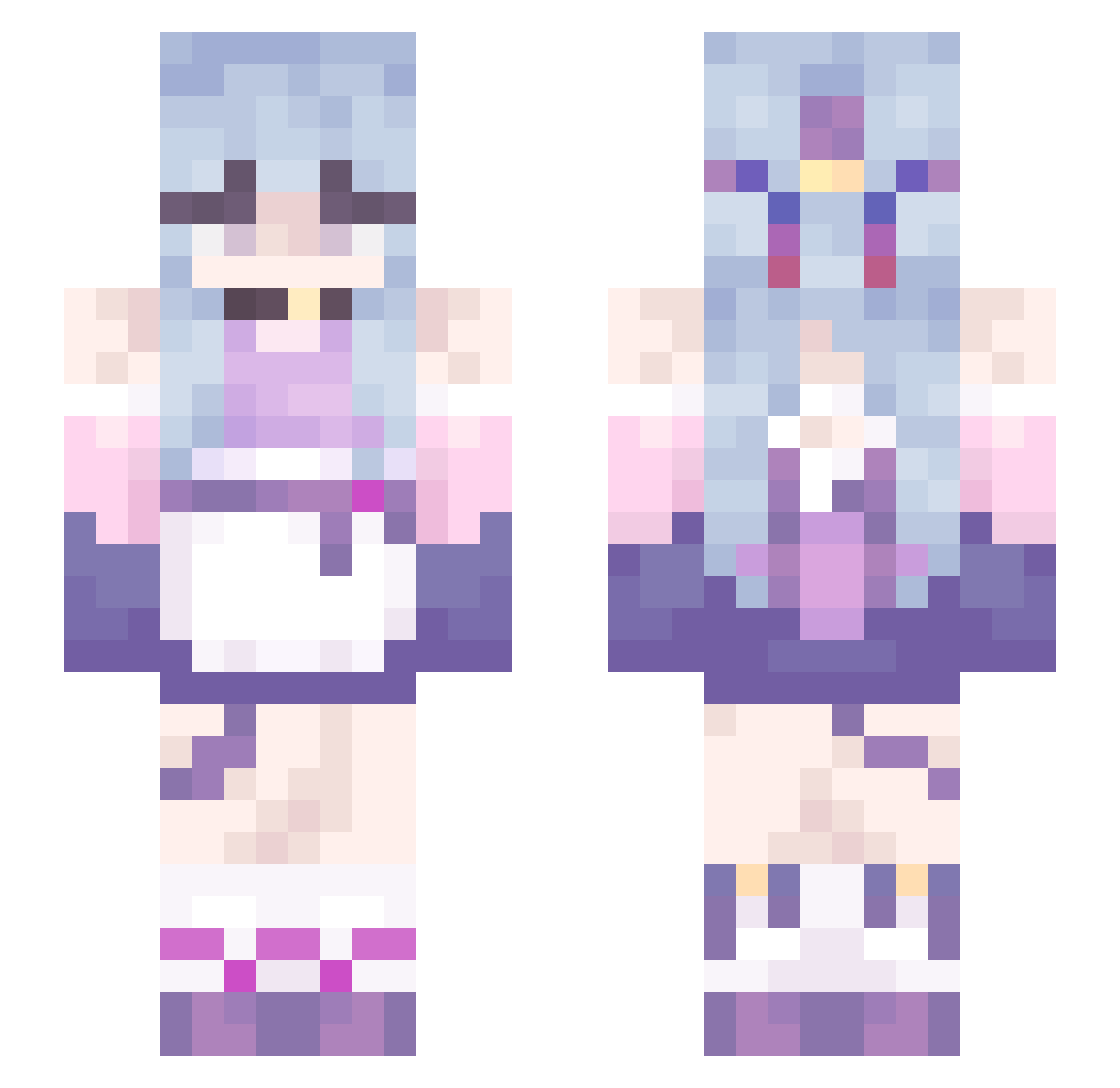 True7x Minecraft skin, front and back view