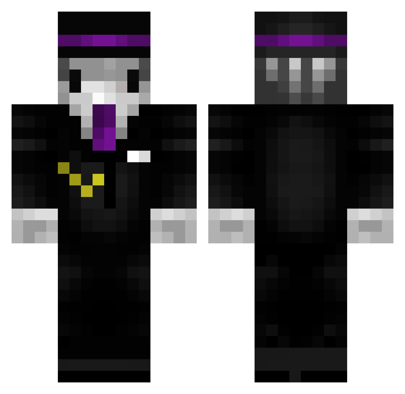 Adapt Minecraft skin, front and back view