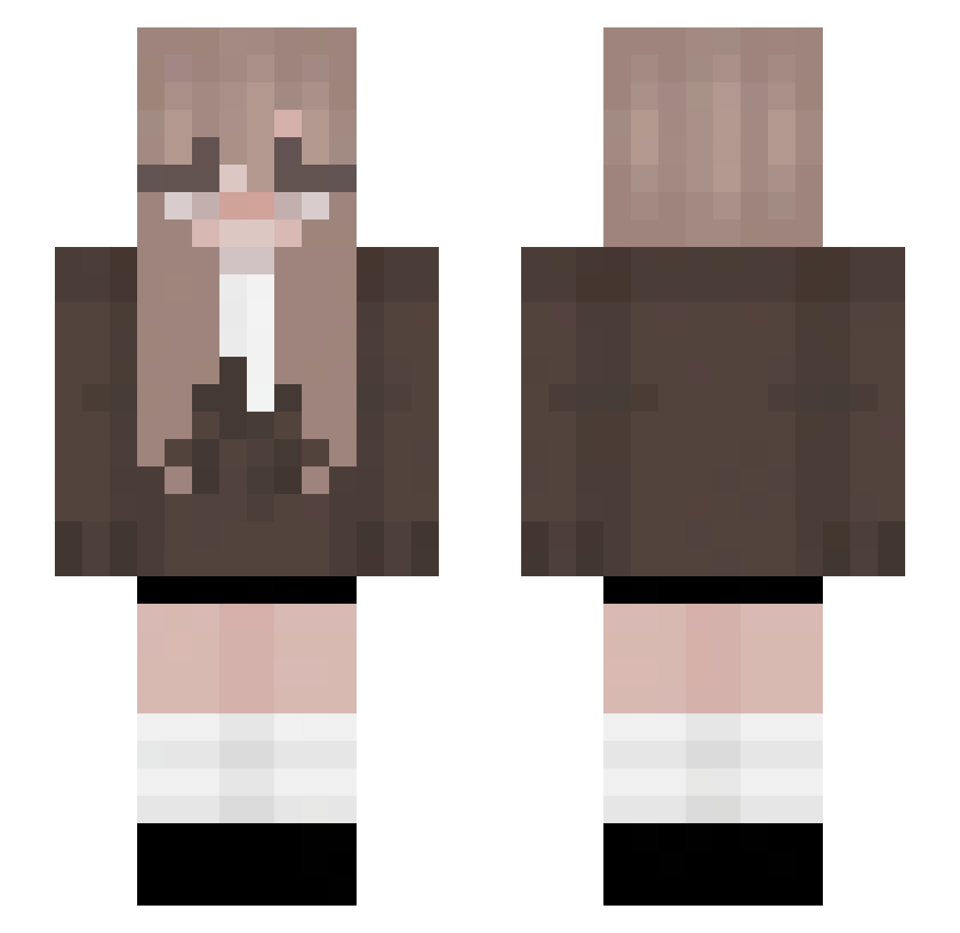 vMaya Minecraft skin, front and back view