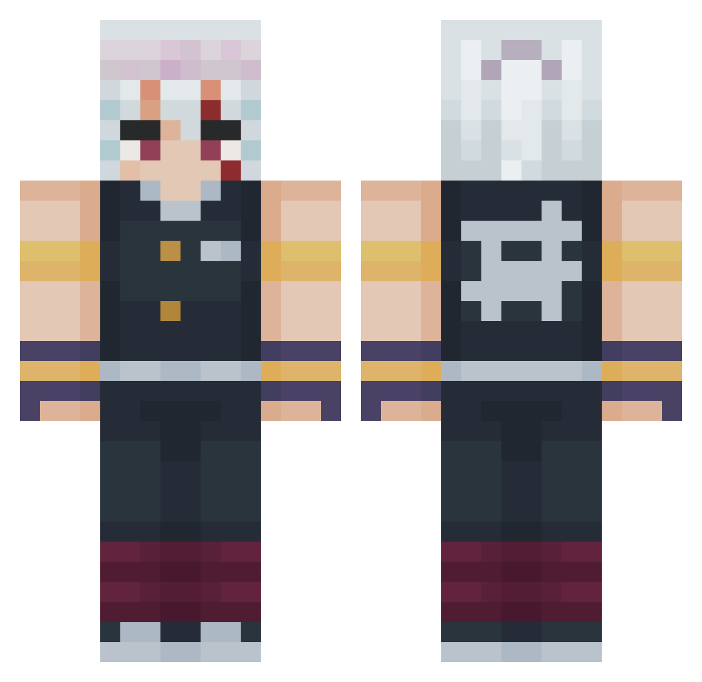 PixXxcal Minecraft skin, front and back view