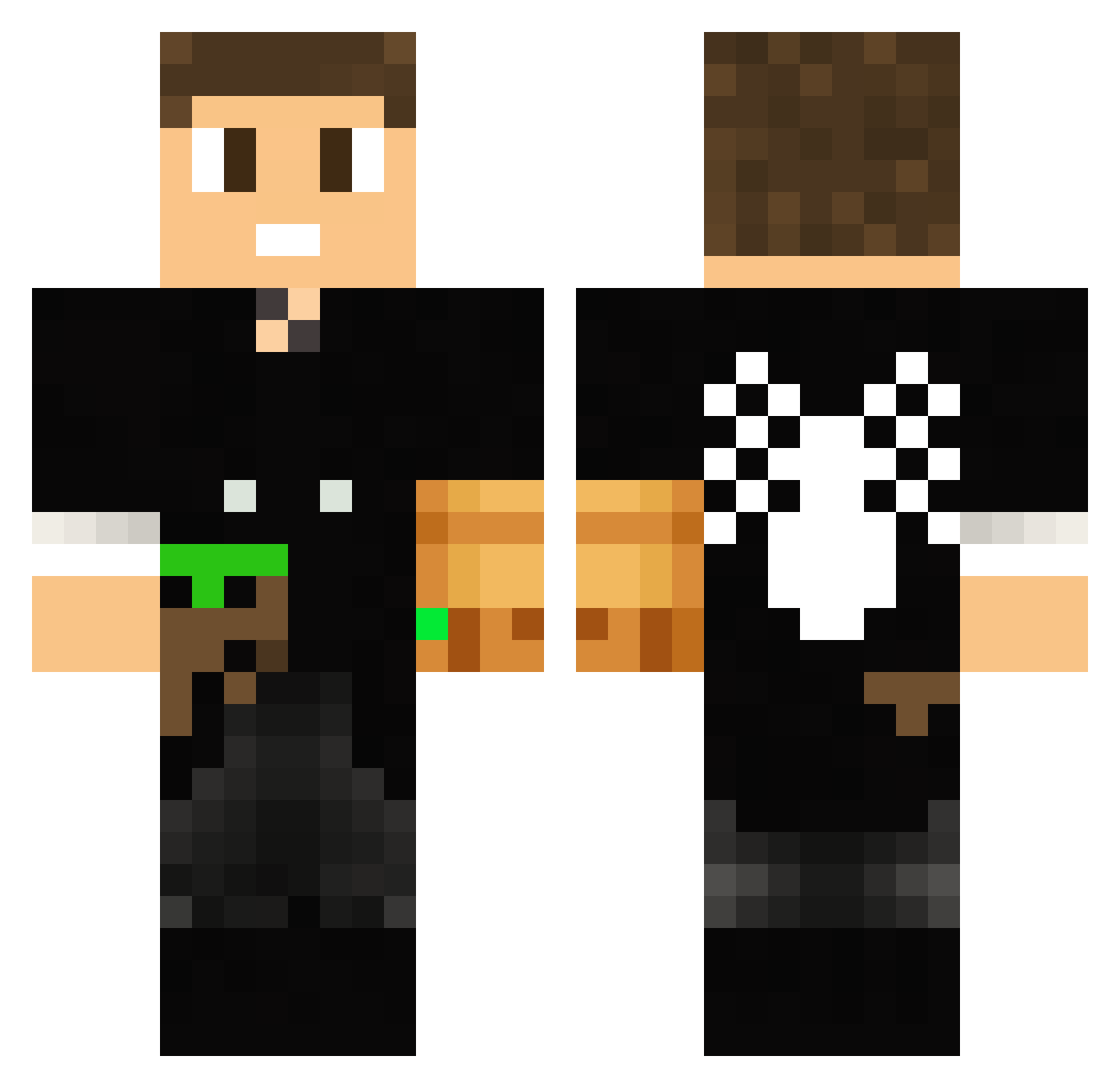 RenzovR Minecraft skin, front and back view