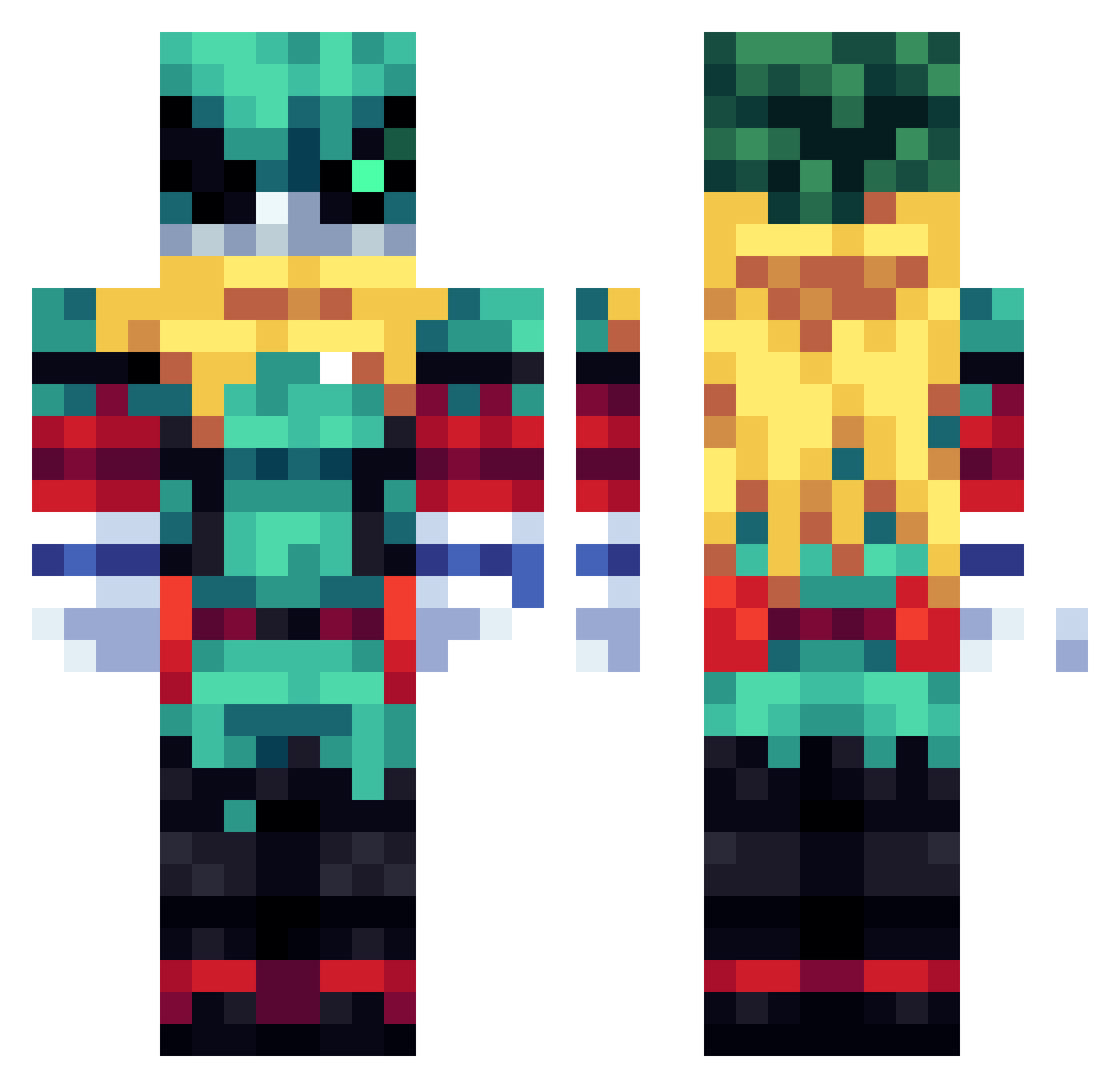 Stereotipo Minecraft skin, front and back view
