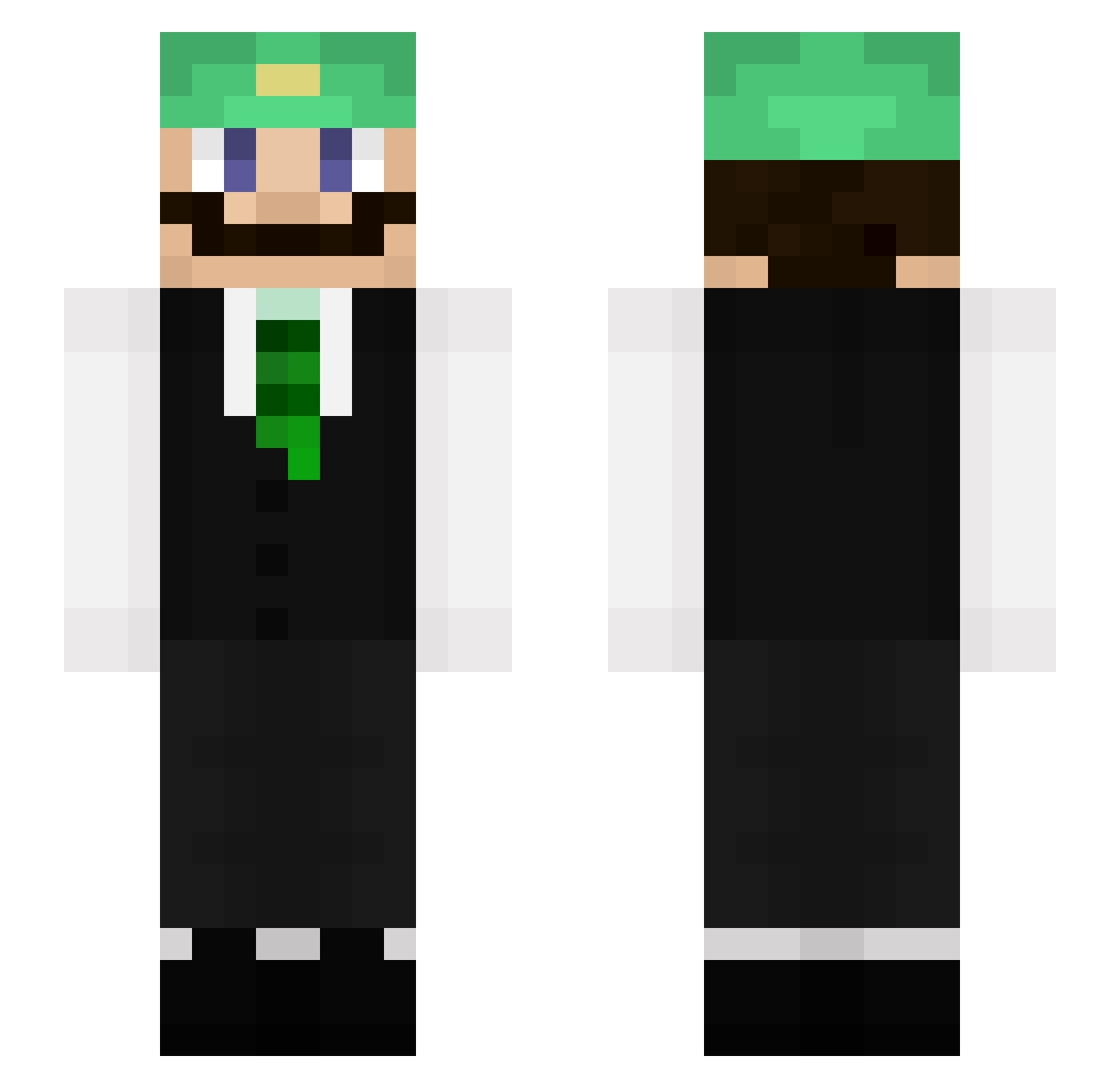 Teckkz Minecraft skin, front and back view