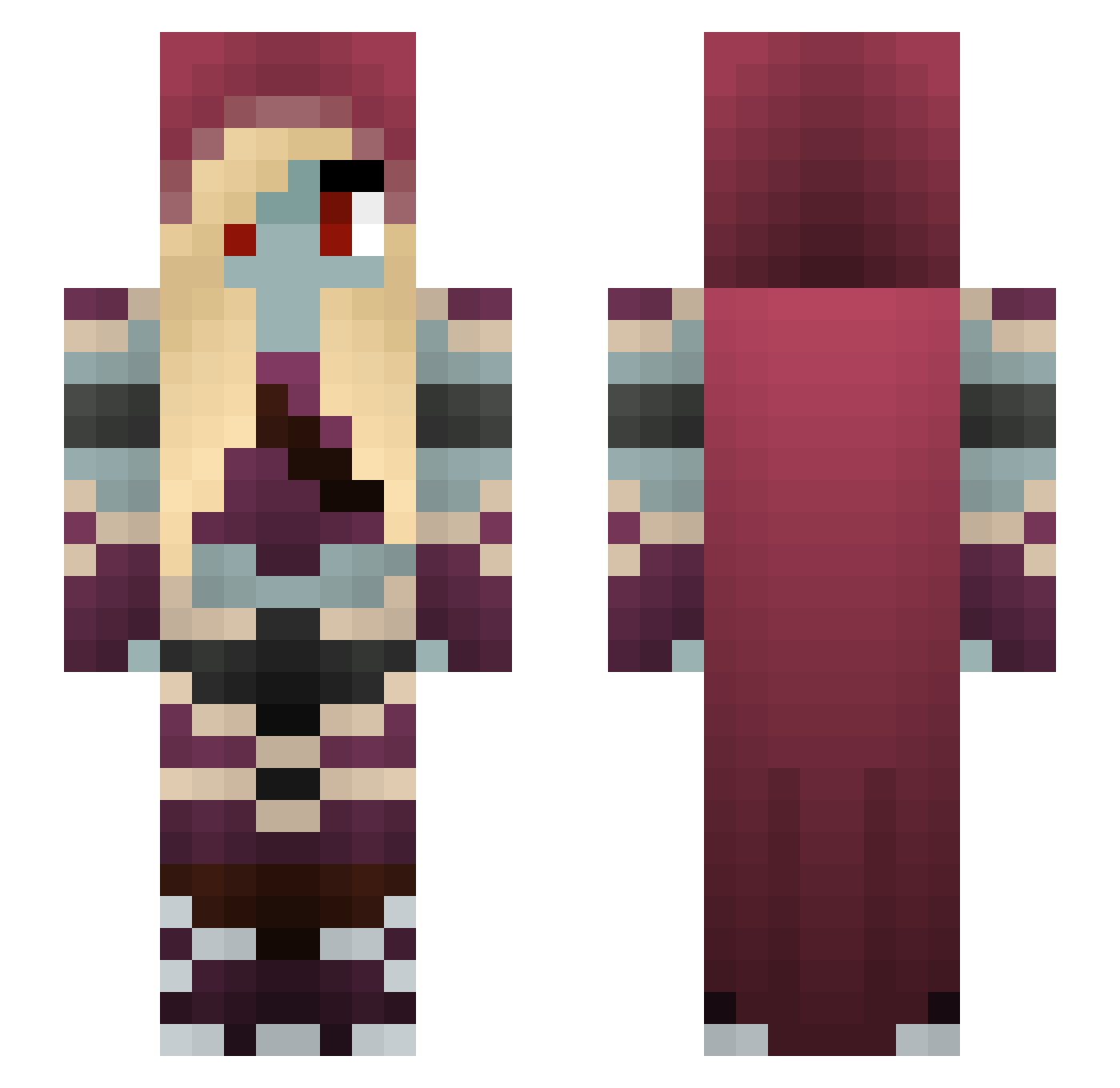psychododo Minecraft skin, front and back view