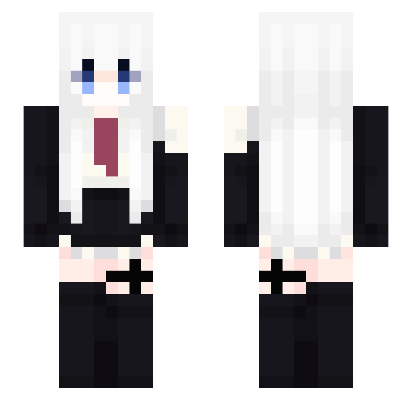 Schatzsuche Minecraft skin, front and back view