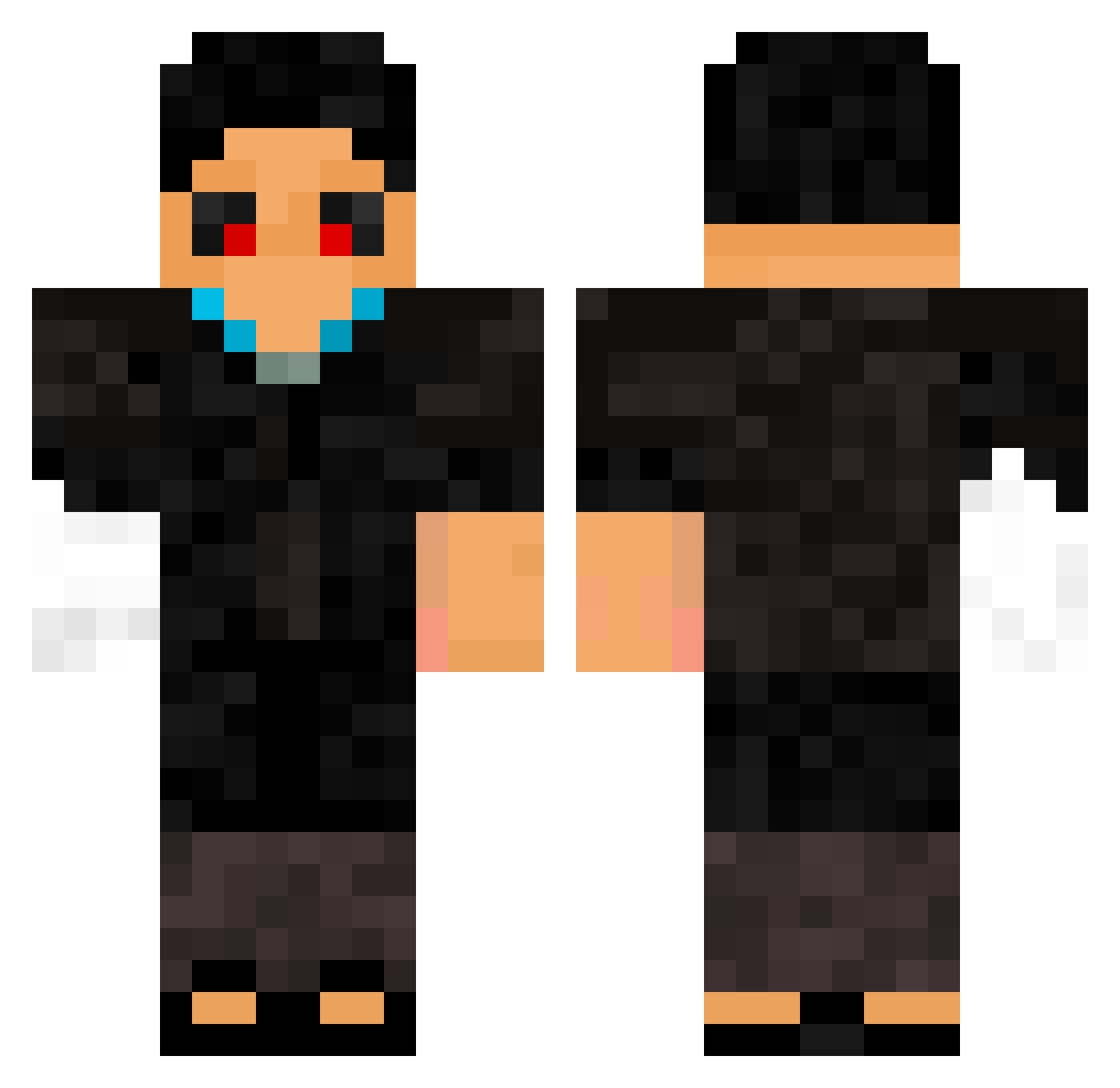 WEeoOoo Minecraft skin, front and back view