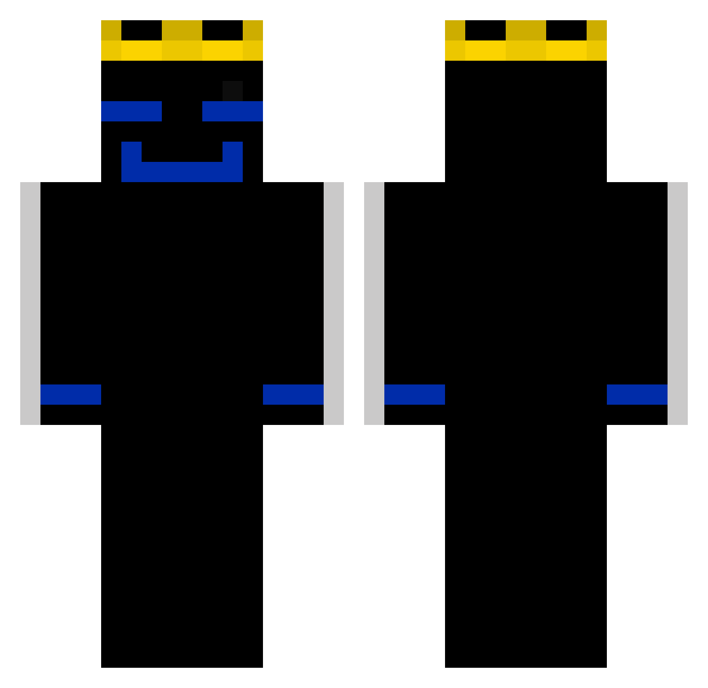 TTM1L0 Minecraft skin, front and back view