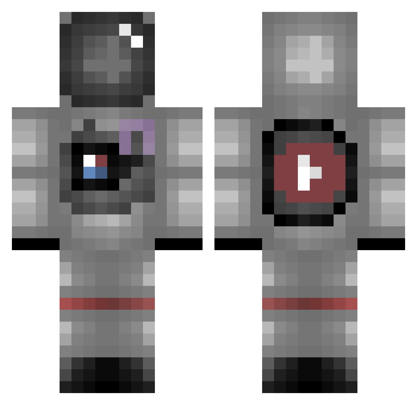 Wattsquire Minecraft skin, front and back view