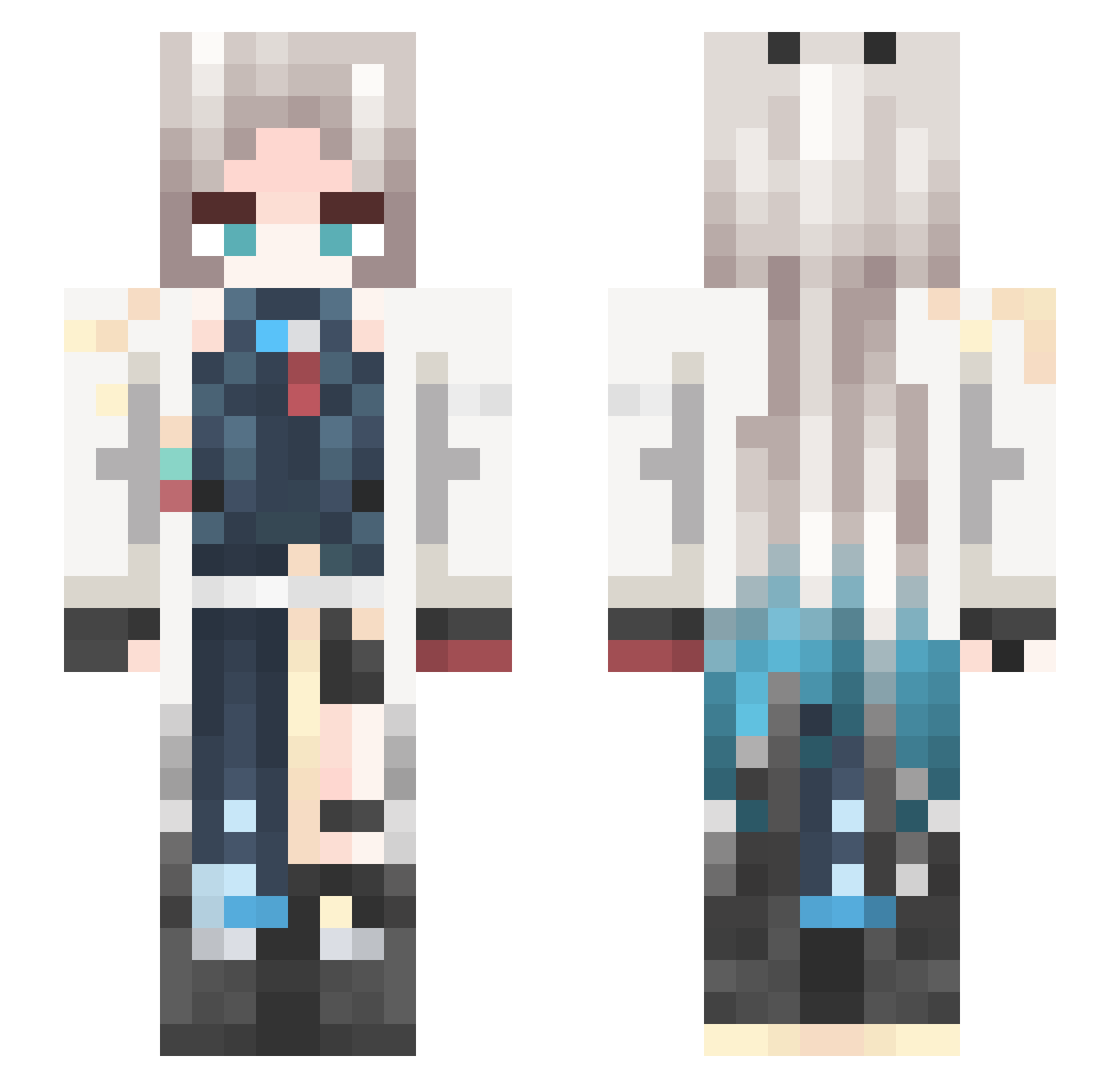 Javfy Minecraft skin, front and back view